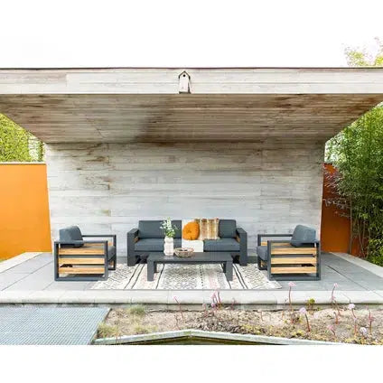 Garden Impressions Solo lounge fauteuil, teak en grijs-GARDEN IMPRESSIONS-Bouwhof shop