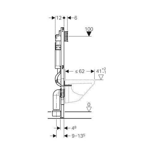 Geberit inbouwreservoir met frame Duofix Sigma 12 cm. staal-TECHNISCHE UNIE [BO] (sanitair) 1404748-Bouwhof shop (6135150444720)