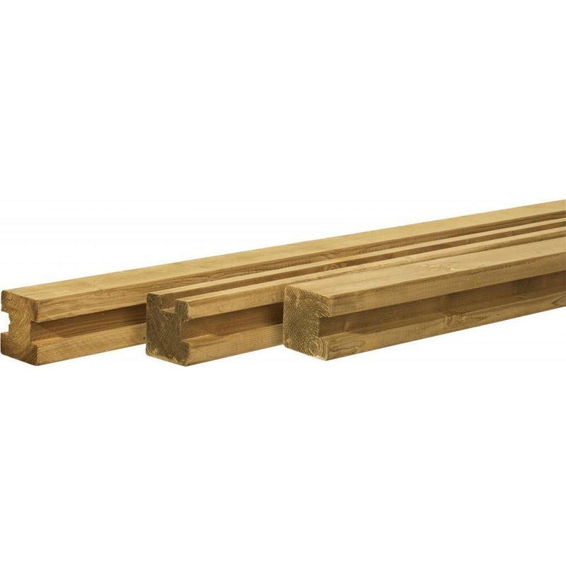 GRENEN SLEUFPAAL 8.8X8.8X270 CM. TBV 28 MM PROFIELPLANKEN HOEKPAAL GROEN GEÏMPREGNEERD-WOODVISION [BO]-Bouwhof shop (6214614646960)