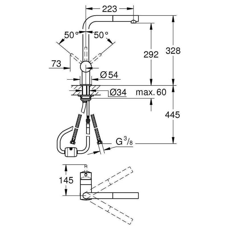 GROHE Minta keukenmengkraan L, chroom-TECHNISCHE UNIE [BO] (sanitair) 1404748-Bouwhof shop (6135148937392)