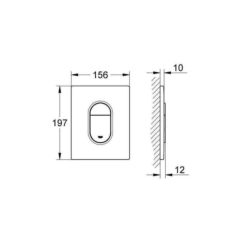 GROHE Arena Cosmopolitan bedieningsplaat, alpine wit-TECHNISCHE UNIE [BO] (sanitair) 1404748-Bouwhof shop (6135294853296)