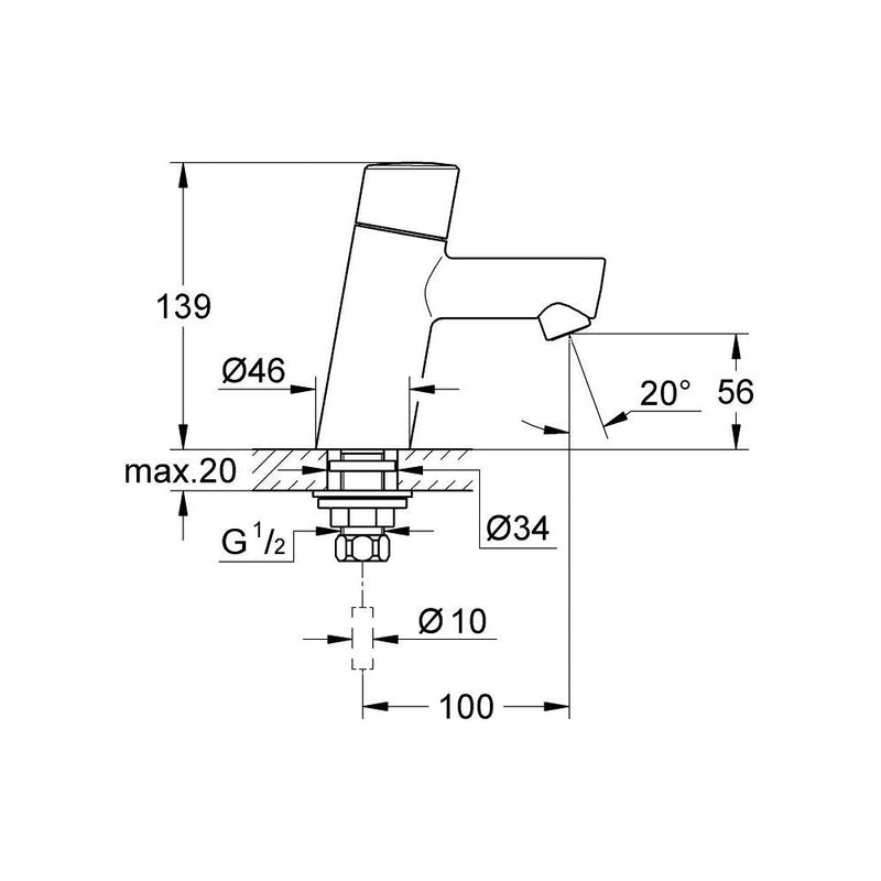 GROHE Concetto toiletkraan XS, chroom-TECHNISCHE UNIE [BO] (sanitair) 1404748-Bouwhof shop (6135302193328)