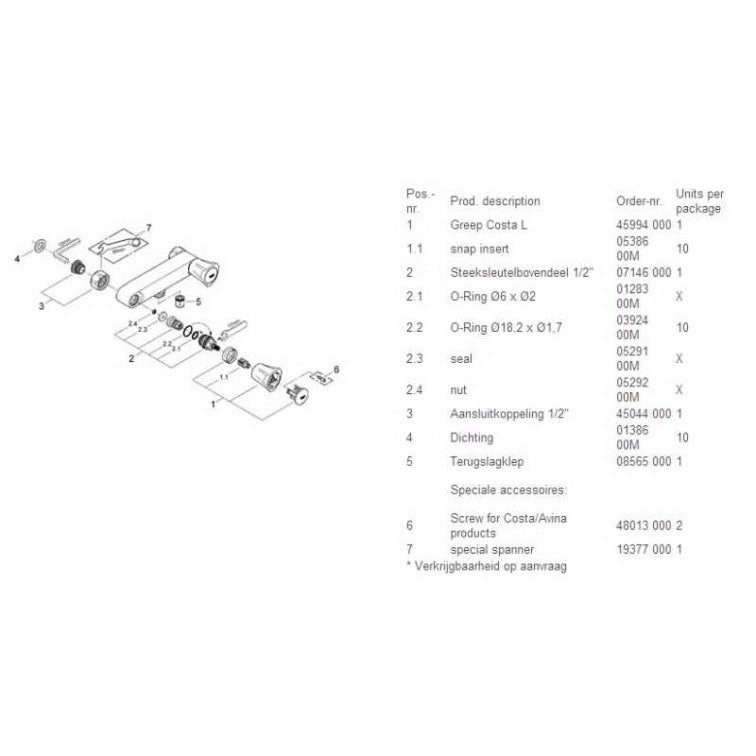 Grohe costa l douchemengkraan, chroom-TECHNISCHE UNIE [BO] (sanitair) 1404748-Bouwhof shop (6135301603504)