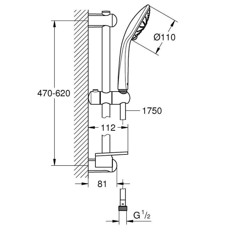 GROHE Euphoria 110 Massage doucheset 3 straalsoorten, chroom-TECHNISCHE UNIE [BO] (sanitair) 1404748-Bouwhof shop (6135298687152)