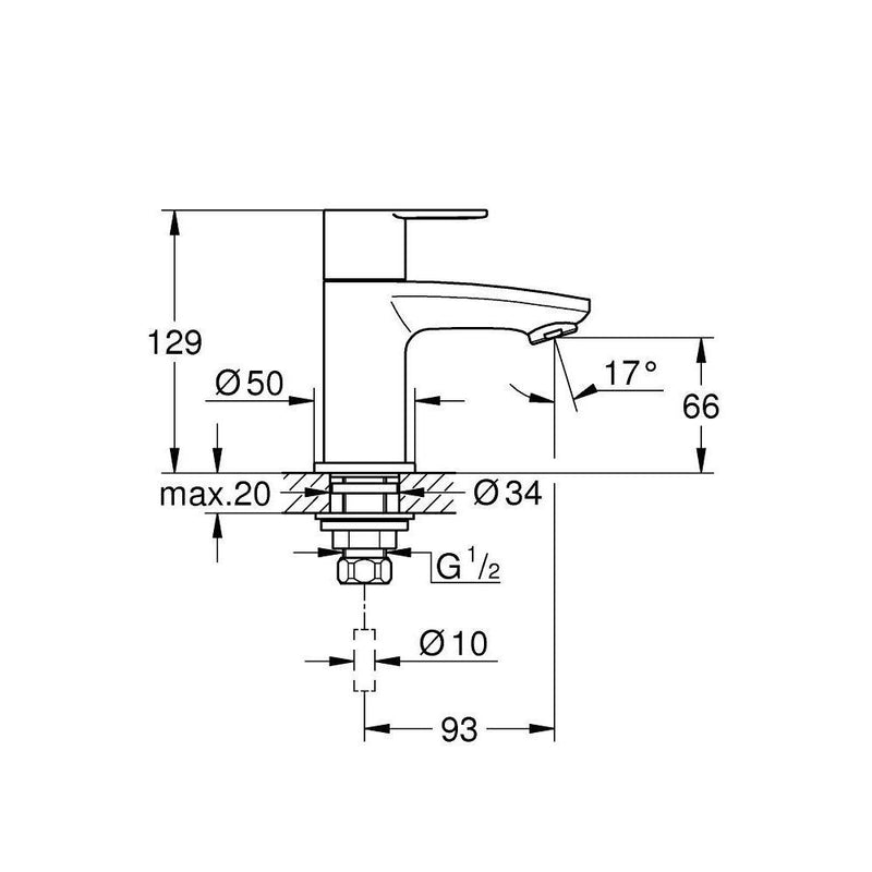 GROHE Eurostyle Cosmopolitan toiletkraan XS, chroom-TECHNISCHE UNIE [BO] (sanitair) 1404748-Bouwhof shop (6135297835184)