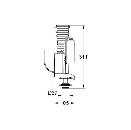 Grohe rapid sl av-1 bodemklep + overloop-TECHNISCHE UNIE [BO] (installatie) 1442201-Bouwhof shop (6135305863344)