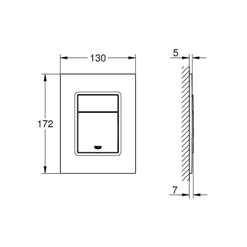 GROHE Skate Cosmopolitan S bedieningsplaat, chroom-TECHNISCHE UNIE [BO] (sanitair) 1404748-Bouwhof shop (6153330491568)