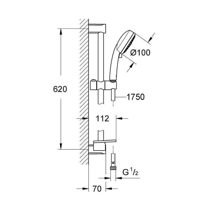 GROHE Tempesta Cosmopolitan 100 doucheset 4 straalsoorten, chroom-TECHNISCHE UNIE [BO] (sanitair) 1404748-Bouwhof shop (6135297507504)