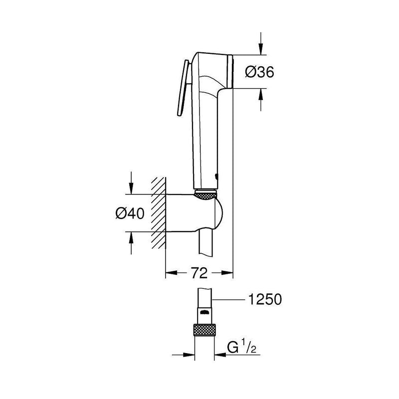 GROHE Tempesta-F Trigger Spray 30 doucheset 1 straal, chroom / wit-TECHNISCHE UNIE [BO] (sanitair) 1404748-Bouwhof shop (6135304913072)