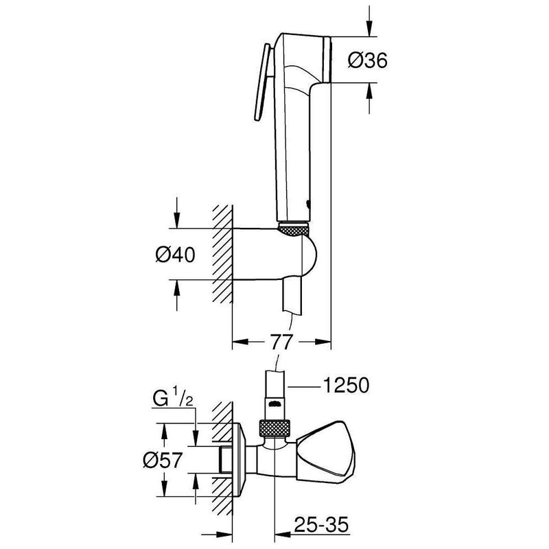 GROHE Tempesta-F Trigger Spray 30 wandhouderset met hoekstopkraan, chroom-TECHNISCHE UNIE [BO] (sanitair) 1404748-Bouwhof shop (6135303438512)