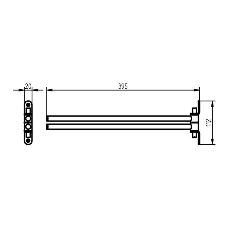 Haceka Ixi dubbele handdoekhouder draaibaar geborsteld rvs 39cm-FETIM GROUP (sanitair)-Bouwhof shop