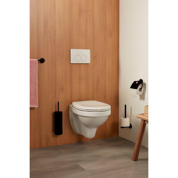 Haceka Kosmos toiletrolhouder met klep mat zwart-FETIM GROUP (sanitair)-Bouwhof shop