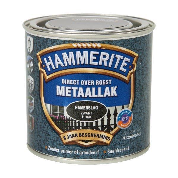 HAMMERITE METAALLAK HMS ZWART H-160 -250ML-AKZO NOBEL COATINGS (verf & behang)-Bouwhof shop (6169022005424)