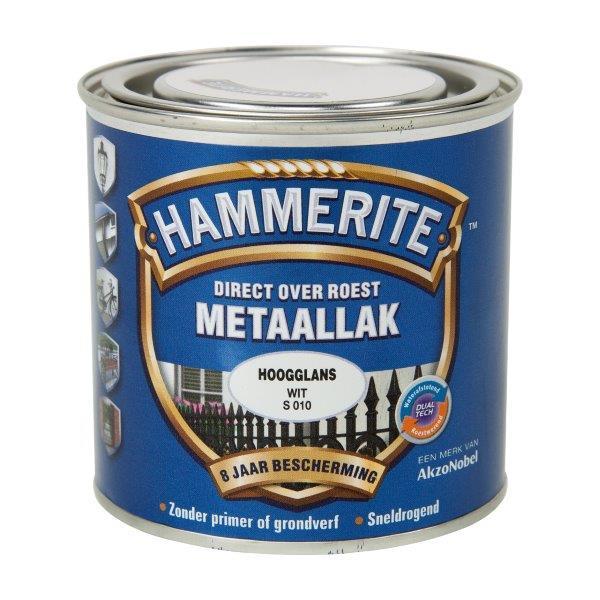 HAMMERITE METAALLAK HOOGGLANS WIT S-010 -250ML-AKZO NOBEL COATINGS (verf & behang)-Bouwhof shop (6169021481136)