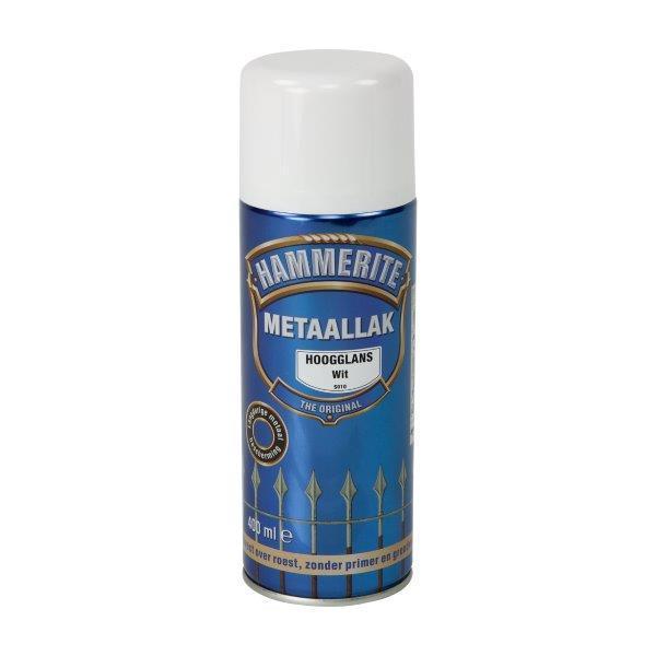 HAMMERITE METAALLAK HOOGGLANS WIT S-010 -400ML-AKZO NOBEL COATINGS (verf & behang)-Bouwhof shop (6169021448368)