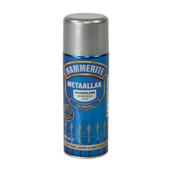 HAMMERITE METAALLAK HOOGGLANS ZILVER S-015 -400ML-AKZO NOBEL COATINGS (verf & behang)-Bouwhof shop (6169021317296)