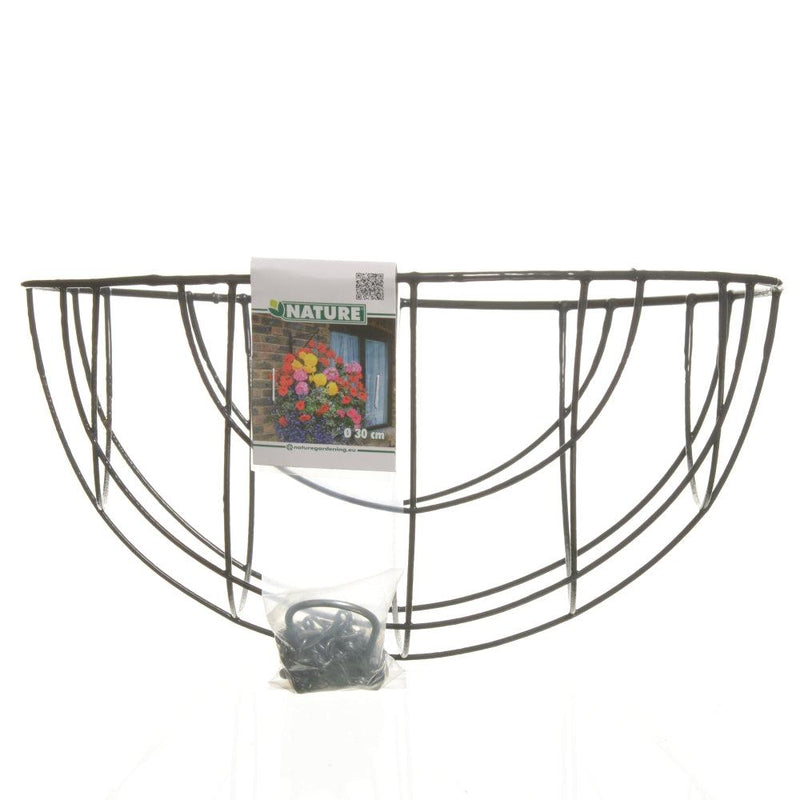 Hanging basket incl.ketting H17x 35cm grijs ge ox. metaaldr (7083849842864)