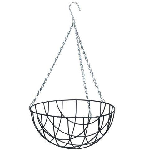 Hanging basket incl.ketting H17x 35cm grijs ge ox. metaaldr (7083849842864)