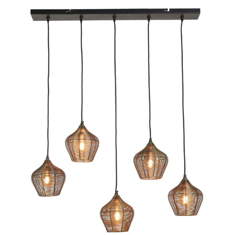 Hanglamp 5L 100x20x122 cm ALVARO antiek brons-LIGHT & LIVING [BO] (verlichting)-Bouwhof shop (7059800129712)