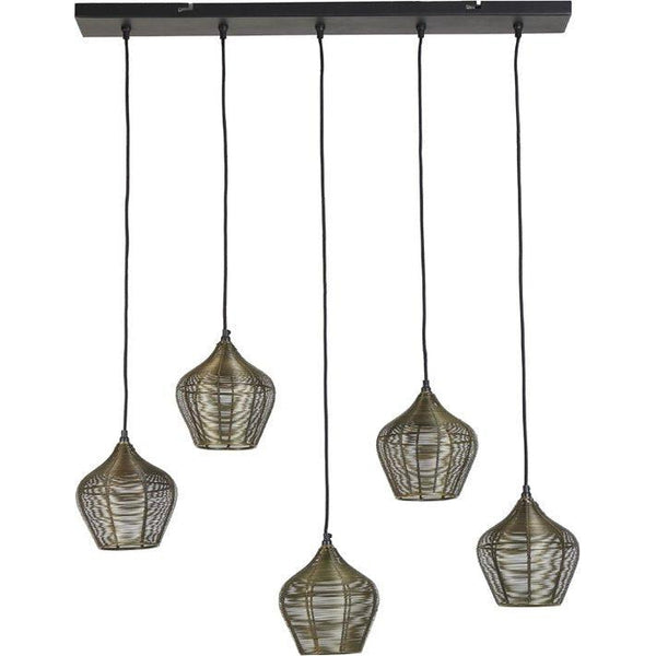 Hanglamp 5L 100x20x122 cm ALVARO antiek brons-LIGHT & LIVING [BO] (verlichting)-Bouwhof shop (7059800129712)