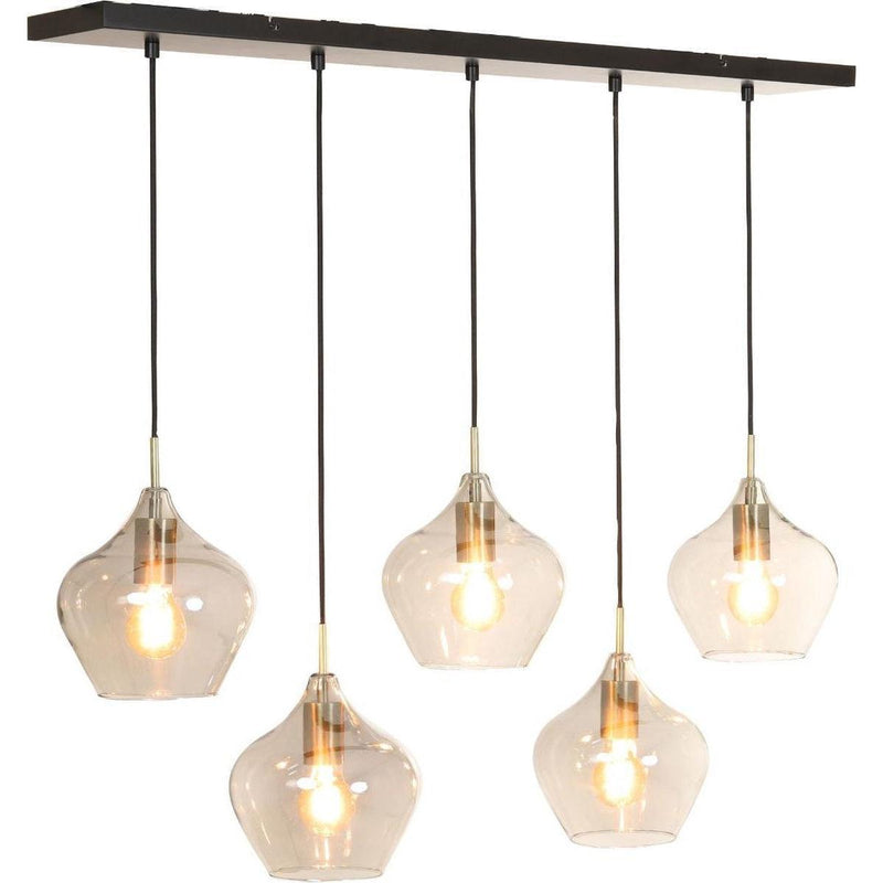 Hanglamp 5L 104x20x120 cm RAKEL antiek brons + smoke-LIGHT & LIVING [BO] (verlichting)-Bouwhof shop (7026966003888)