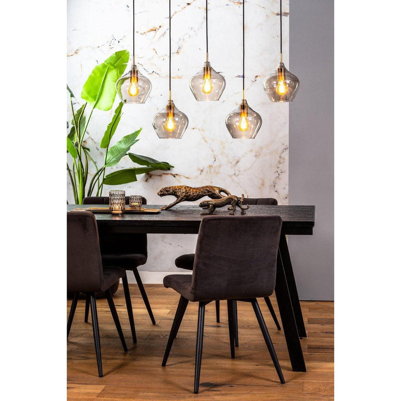 Hanglamp 5L 104x20x120 cm RAKEL antiek brons + smoke-LIGHT & LIVING [BO] (verlichting)-Bouwhof shop (7026966003888)