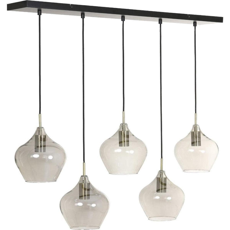 Hanglamp 5L 104x20x120 cm RAKEL antiek brons + smoke-LIGHT & LIVING [BO] (verlichting)-Bouwhof shop (7026966003888)