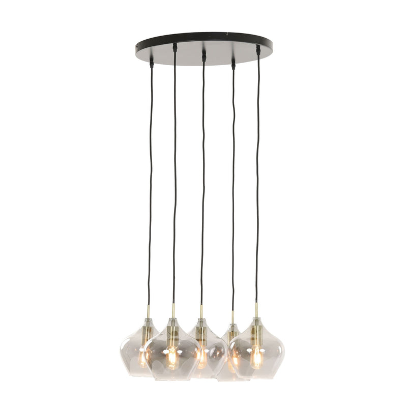 Hanglamp Rakel – antique brons/smoke – Ø61×66 cm-LIGHT & LIVING [BO] (verlichting)-Bouwhof shop (6964086243504)