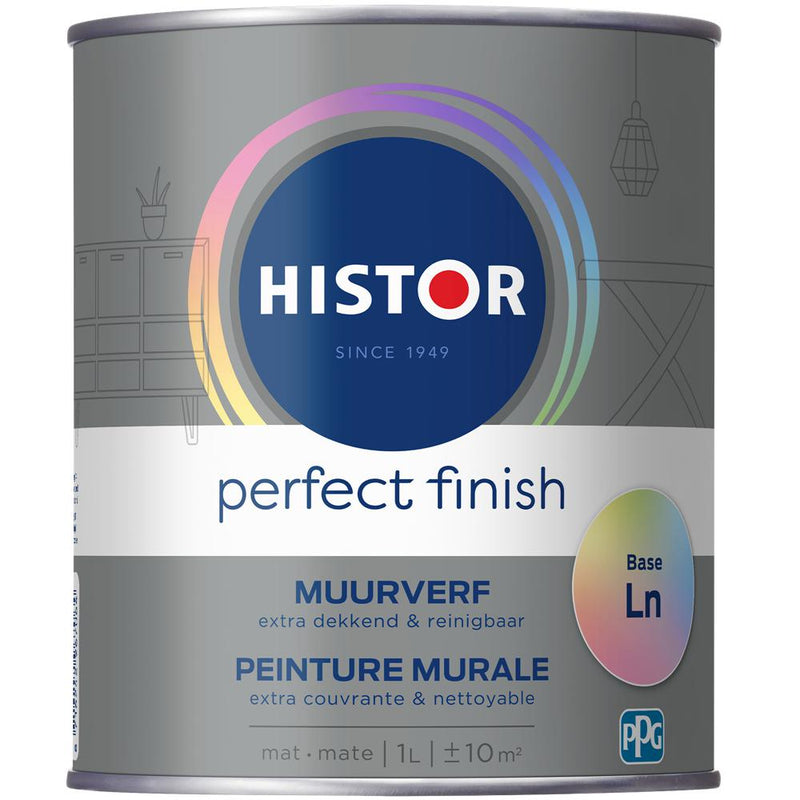 Histor Perfect Finish muurverf mat basis LN 1 liter-LUIJTEN VVZ-Bouwhof shop (6839486906544)