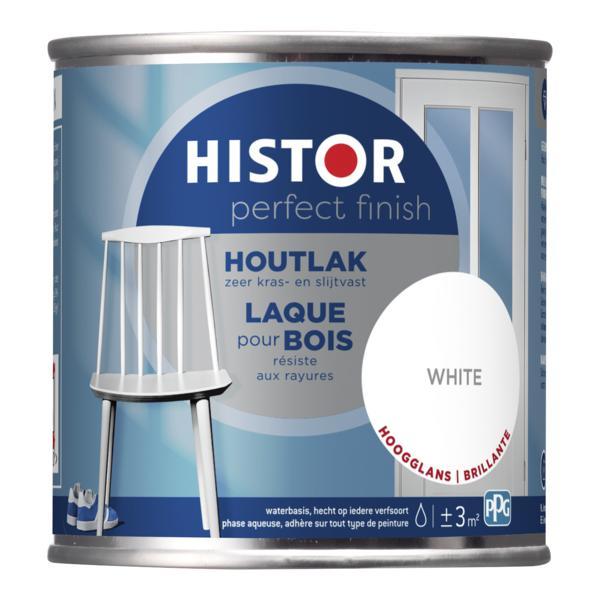 HISTOR PERFECT FINISH HOUTLAK WHITE HOOGGLANS 250 ML.-LUIJTEN VVZ-Bouwhof shop (6146870378672)