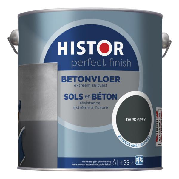 HISTOR PERFECT FINISH LAK BETONVLOER DARK GREY ZIJDEGLANS 2.5 LITER-LUIJTEN VVZ-Bouwhof shop (6146871394480)