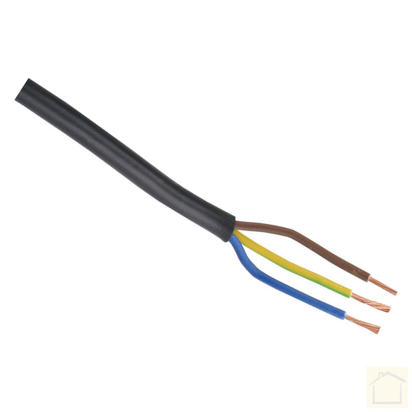 HUISHOUDSNOER VMVS 3X0.75 ZWART 10 MTR.-Installatiematerialen-Bouwhof shop (6135321755824)