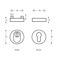 Intersteel Veiligheidsrozet SKG*** rond massief kerntrekbeveiliging RVS geborsteld-VAN LEEUWEN INT. | INTERSTEEL [BO]-Bouwhof shop (6933737930928)