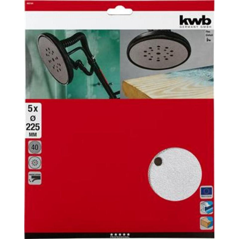 KWB Quick-Stick schuurschijf 225mm K40 ZB (5 stuks)-KWB | EINHELL-Bouwhof shop (6651536310448)