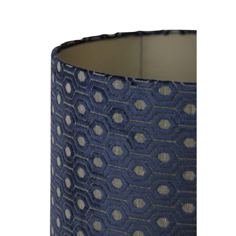 Kap cilinder 20-20-15 cm LUNA donker blauw-taupe-LIGHT & LIVING [BO] (verlichting)-Bouwhof shop