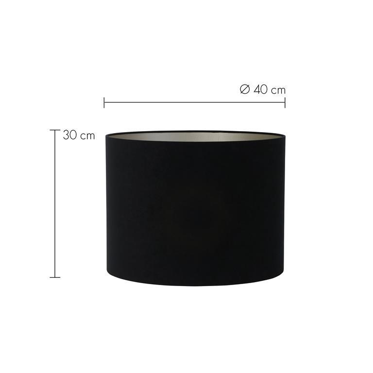 Kap cilinder Velours zwart-taupe-LIGHT & LIVING [BO] (verlichting)-Bouwhof shop (6179652960432)