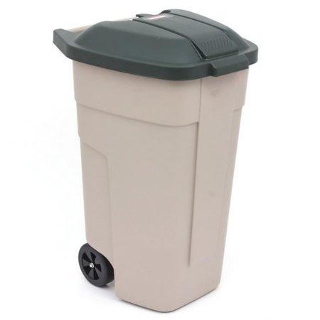 Keter mobiele afvalcontainer 110 ltr. Taupe / donker groen-KETER BENELUX-Bouwhof shop (6181968543920)