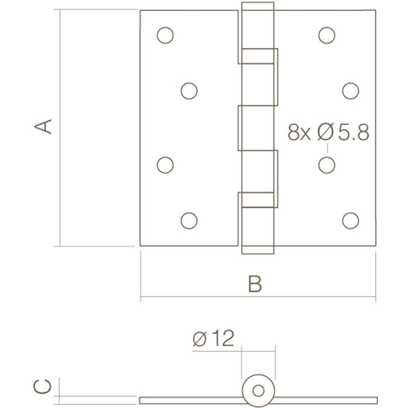 KOGELLAGERSCHARNIER RECHT 3 (76X76X2.5) RVS-VAN LEEUWEN INT. | INTERSTEEL [BO]-Bouwhof shop (6179641491632)