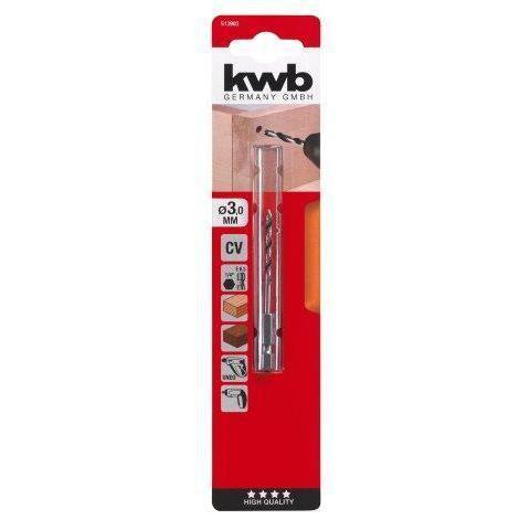 KWB HOUTBOOR 1/4 6-KANT 3 MM Default Title (6138079510704)