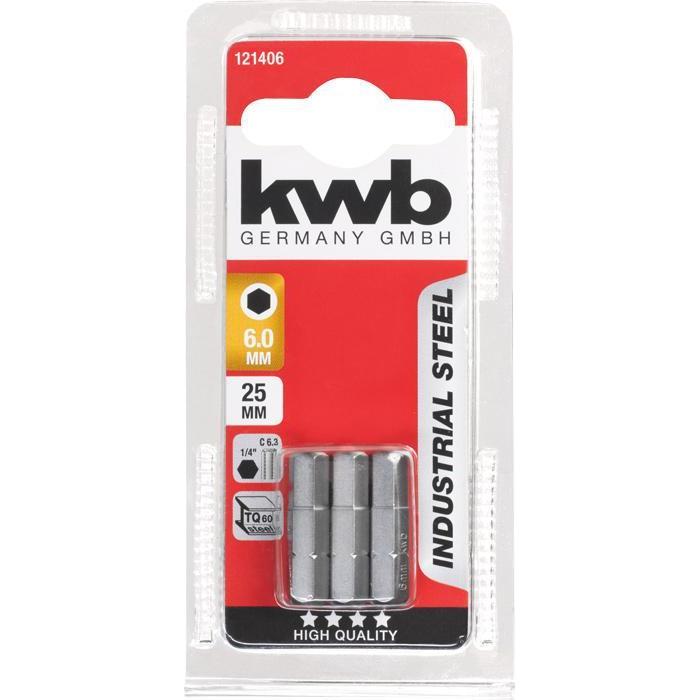 KWB Industrial Steel bit 25 mm. zeskant 6.0 mm. (3 stuks)-KWB | EINHELL-Bouwhof shop (6138168901808)