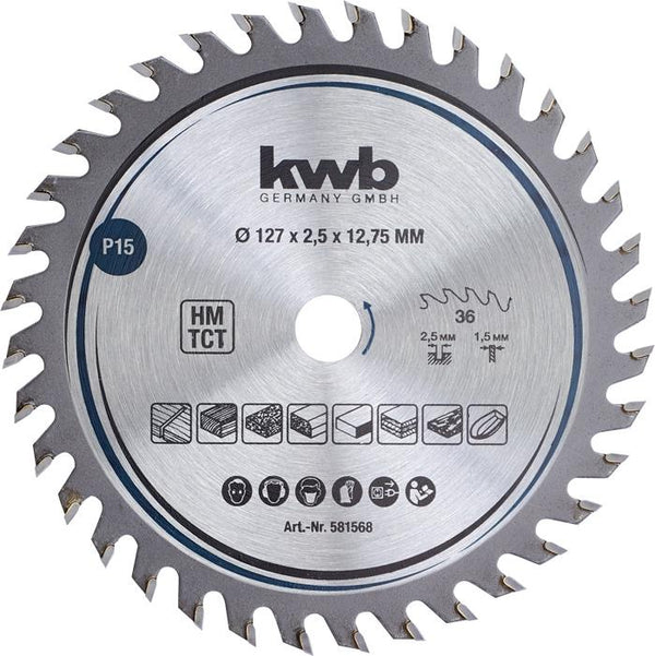 Kwb precisie cirkelzaagblad hm 127x12.75 15P-KWB | EINHELL-Bouwhof shop (6606381056176)