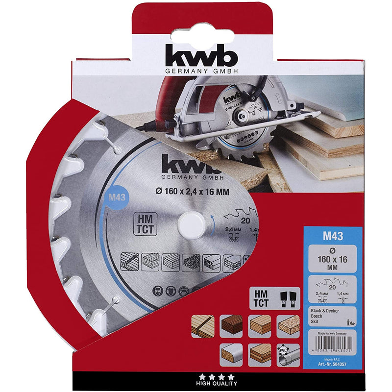 Kwb precisie cirkelzaagblad hm 160x16 43p-KWB | EINHELL-Bouwhof shop (6964098695344)