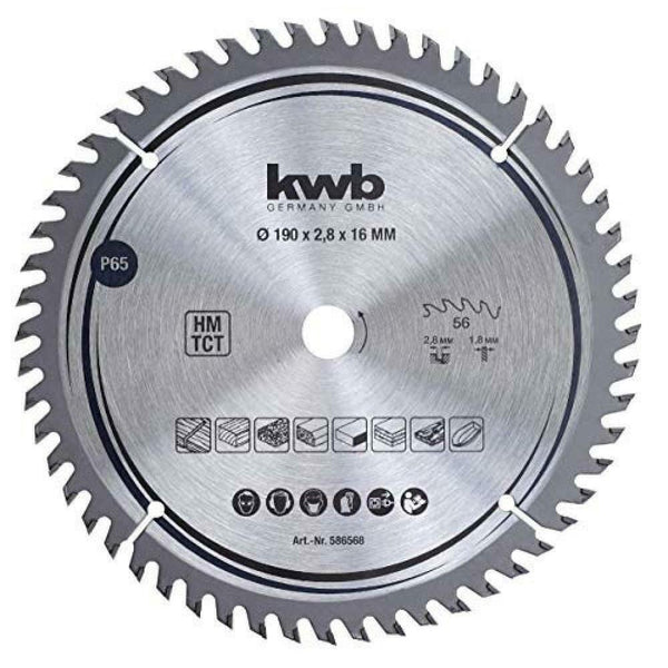 Kwb precisie cirkelzaagblad hm 190x16 65p-KWB | EINHELL-Bouwhof shop (6606381416624)