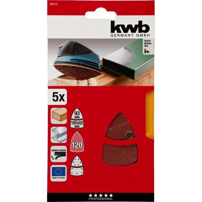 KWB Quick-Stick schuurschijf PSM K120 (5 stuks)-KWB | EINHELL-Bouwhof shop (6138077905072)