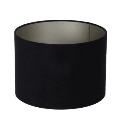 Lampenkap cilinder velours zwart-taupe, 25 cm-LIGHT & LIVING [BO] (verlichting)-Bouwhof shop (6198331343024)