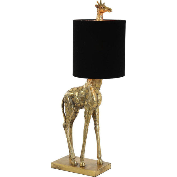 Tafellamp 28x20x68 cm GIRAFFE antiek brons+velvet zwart-LIGHT & LIVING [BO] (verlichting)-Bouwhof shop (6969678954672)