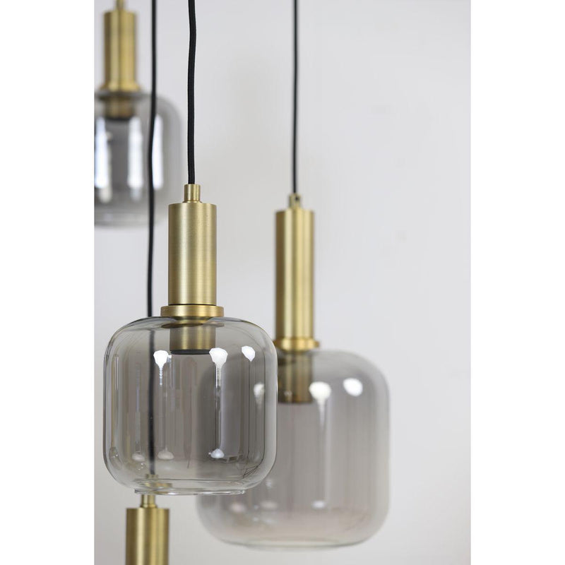 Hanglamp LEKAR antiek brons+smoke glas-LIGHT & LIVING [BO] (verlichting)-Bouwhof shop (6766268481712)