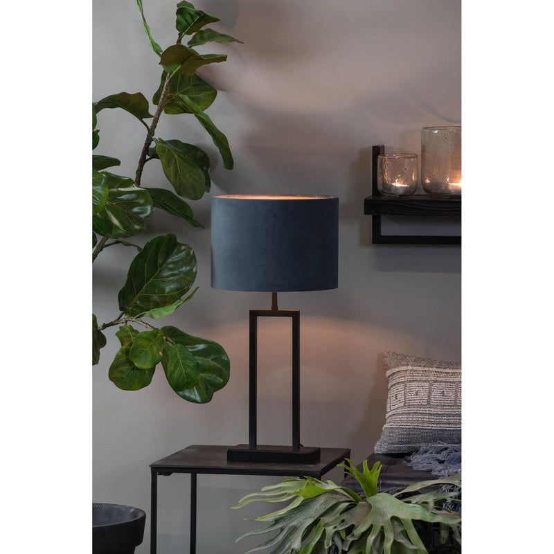 Light & Living Kap cilinder 40-40-30 cm VELOURS- petrol blauw-LIGHT & LIVING [BO] (verlichting)-Bouwhof shop (7053484064944)