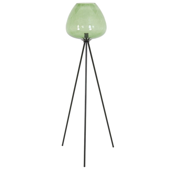 Light & Living Mayson Vloerlamp mat zwart+glas groen 42x146 cm-LIGHT & LIVING [BO] (verlichting)-Bouwhof shop