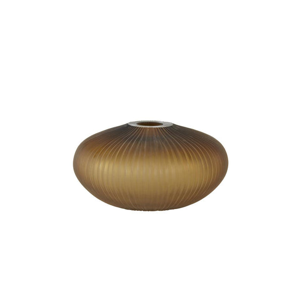 Light & Living Vaas 21x10.5 cm MOLEXA glas mat donker bruin-LIGHT & LIVING [BO] (wonen)-Bouwhof shop